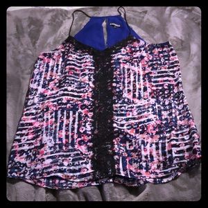 Express Patterned/Lace Large Barcelona Top